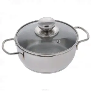Кастрюля с крышкой АМЕТ Классика-Прима 1.00л, 1с750 с ТРС-3 (стеклянная крышка, прутковые ручки, нержавеющая сталь, подарочная упаковка) г.Аша-0